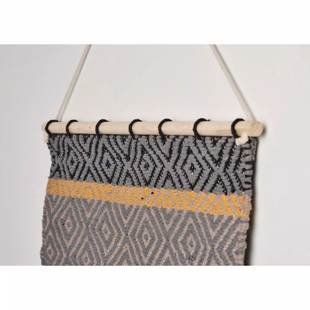 Wall Accents LR Home Trellis Neutral Black / Gray Geometric Fringe Wall Tapestry 6 Wall Accents LR Home Trellis Neutral Black / Gray Geometric Fringe Wall Tapestry - Image 4