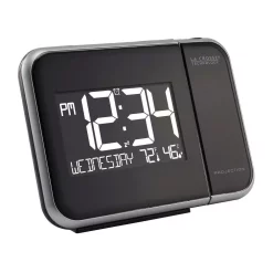 Table Clocks La Crosse Technology 5.95 In. W X 4.50 In. H Projection Alarm Clock With Indoor Temperature 9 Table Clocks La Crosse Technology 5.95 In. W X 4.50 In. H Projection Alarm Clock With Indoor Temperature -SAFAVIEH Shop black la crosse technology table clocks 616 1412 1f 1000