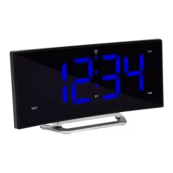 Table Clocks La Crosse Technology 1.8 In. Curved Blue LED Atomic Dual Alarm Clock -SAFAVIEH Shop black la crosse technology table clocks 617 249 4f 1000