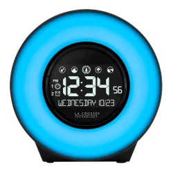 Table Clocks La Crosse Technology Color Mood Light Desk Clock With 5-Soothing Nature Sounds And USB Port -SAFAVIEH Shop black la crosse technology table clocks c83117 int 4f 1000