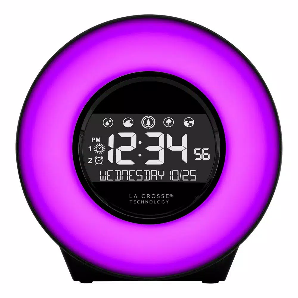 Table Clocks La Crosse Technology Color Mood Light Alarm Clock With Nature Sounds 6 Table Clocks La Crosse Technology Color Mood Light Alarm Clock With Nature Sounds - Image 4