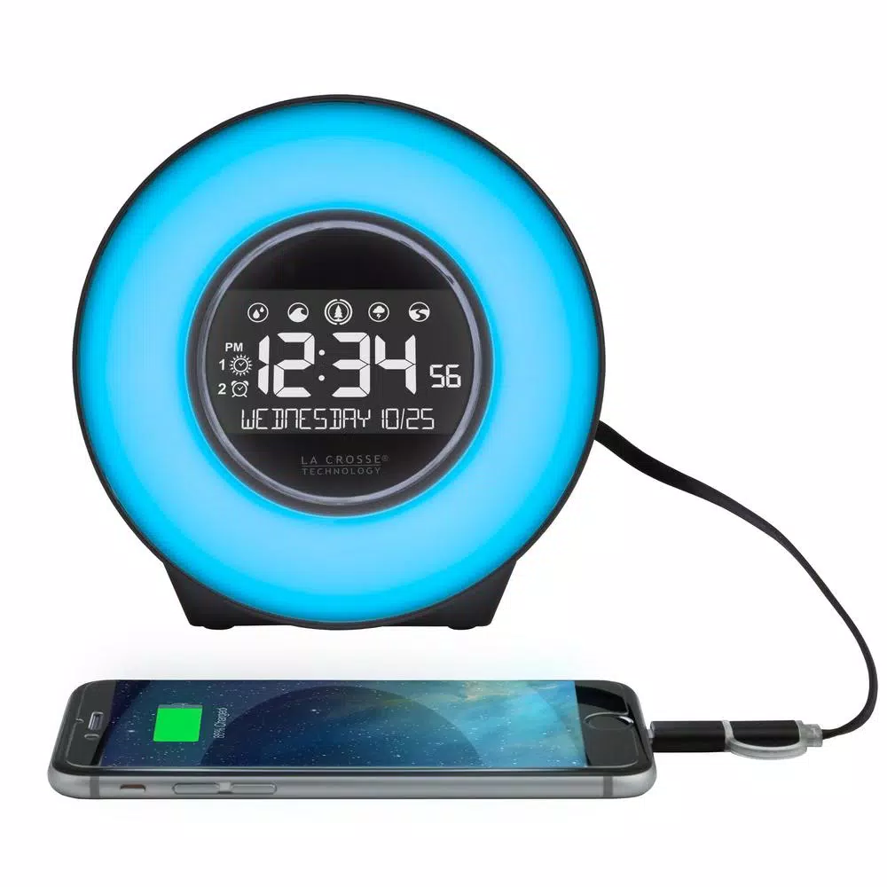 Table Clocks La Crosse Technology Color Mood Light Alarm Clock With Nature Sounds 5 Table Clocks La Crosse Technology Color Mood Light Alarm Clock With Nature Sounds - Image 3