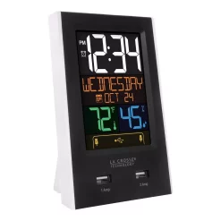 Table Clocks La Crosse Technology Desktop Dual USB Charging Clock With Alarm And Nap Timer -SAFAVIEH Shop black la crosse technology table clocks c86224 1f 1000