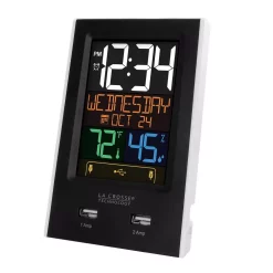 Table Clocks La Crosse Technology Desktop Dual USB Charging Clock With Alarm And Nap Timer -SAFAVIEH Shop black la crosse technology table clocks c86224 44 1000