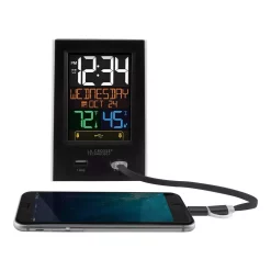 Table Clocks La Crosse Technology Desktop Dual USB Charging Clock With Alarm And Nap Timer -SAFAVIEH Shop black la crosse technology table clocks c86224 fa 1000