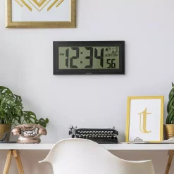 Wall Clocks La Crosse Technology 15 In. Extra-Large Textured Atomic Digital Clock 15 Wall Clocks La Crosse Technology 15 In. Extra-Large Textured Atomic Digital Clock -SAFAVIEH Shop black la crosse technology wall clocks 515 1419 int 31 1000