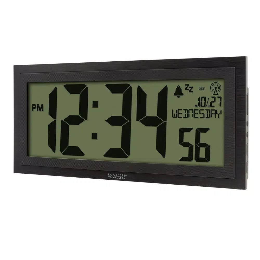 Wall Clocks La Crosse Technology 15 In. Extra-Large Textured Atomic Digital Clock 5 Wall Clocks La Crosse Technology 15 In. Extra-Large Textured Atomic Digital Clock - Image 3