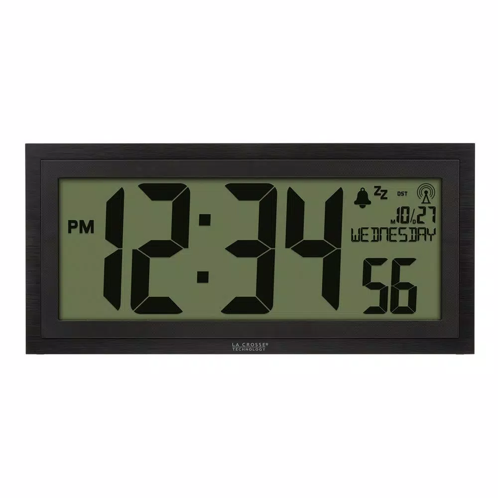 Wall Clocks La Crosse Technology 15 In. Extra-Large Textured Atomic Digital Clock 3 Wall Clocks La Crosse Technology 15 In. Extra-Large Textured Atomic Digital Clock
