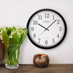 Wall Clocks La Crosse Technology 14 In. Atomic Round Analog Black Wall Clock -SAFAVIEH Shop black la crosse technology wall clocks wt 3143a int 44 1000