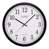 Wall Clocks La Crosse Technology 14 In. Atomic Round Analog Black Wall Clock