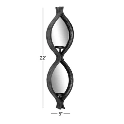 Wall Accents LITTON LANE Eclectic Figure Eight Black Mesh Metal Wall Sconces With Mirrors, Set Of 2 -SAFAVIEH Shop black litton lane candle holders 82902 1f 1000