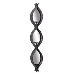 Wall Accents LITTON LANE Eclectic Ellipse-Shaped Black Mesh Metal Wall Sconces With Mirrors, Set Of 2 8 Wall Accents LITTON LANE Eclectic Ellipse-Shaped Black Mesh Metal Wall Sconces With Mirrors, Set Of 2 -SAFAVIEH Shop black litton lane candle holders 82903 4f 1000