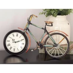 Table Clocks LITTON LANE 10 In. X 16 In. Iron Clock In Bicycle Frame 15 Table Clocks LITTON LANE 10 In. X 16 In. Iron Clock In Bicycle Frame -SAFAVIEH Shop black litton lane table clocks 39085 31 1000