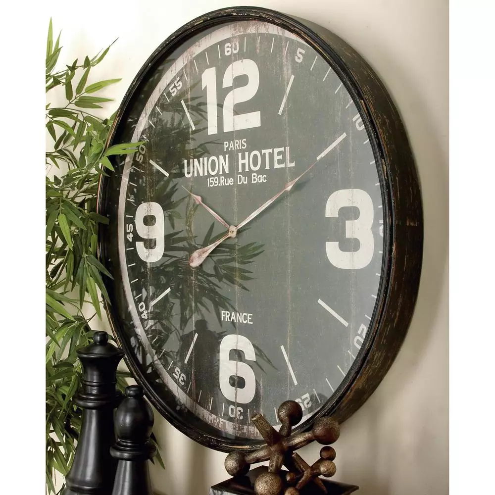 Wall Clocks LITTON LANE 35 In. Old World Inspired Vintage Round Wall Clock 6 Wall Clocks LITTON LANE 35 In. Old World Inspired Vintage Round Wall Clock - Image 4