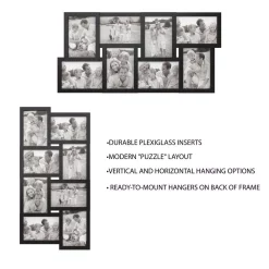 Picture Frames Lavish Home 8-Opening 4 In. X 6 In. Black Picture Frame Collage -SAFAVIEH Shop black matte lavish home picture frames hw0200071 4f 1000