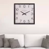 Wall Clocks Pinnacle Modern Square Black Wall Clock -SAFAVIEH Shop black pinnacle wall clocks 1503 6106low 64 1000