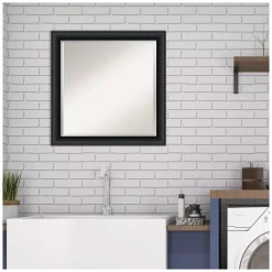 Mirrors Amanti Art Nero 23 In. W X 23 In. H Framed Square Beveled Edge Bathroom Vanity Mirror In Black Satin 17 Mirrors Amanti Art Nero 23 In. W X 23 In. H Framed Square Beveled Edge Bathroom Vanity Mirror In Black Satin -SAFAVIEH Shop black satin amanti art mirrors dsw4404645 76 1000