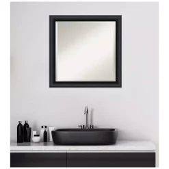 Mirrors Amanti Art Nero 23 In. W X 23 In. H Framed Square Beveled Edge Bathroom Vanity Mirror In Black Satin 16 Mirrors Amanti Art Nero 23 In. W X 23 In. H Framed Square Beveled Edge Bathroom Vanity Mirror In Black Satin -SAFAVIEH Shop black satin amanti art mirrors dsw4404645 fa 1000