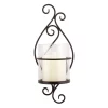 Wall Accents Stonebriar Collection Black Metal Scrolled Pillar Candle Sconce