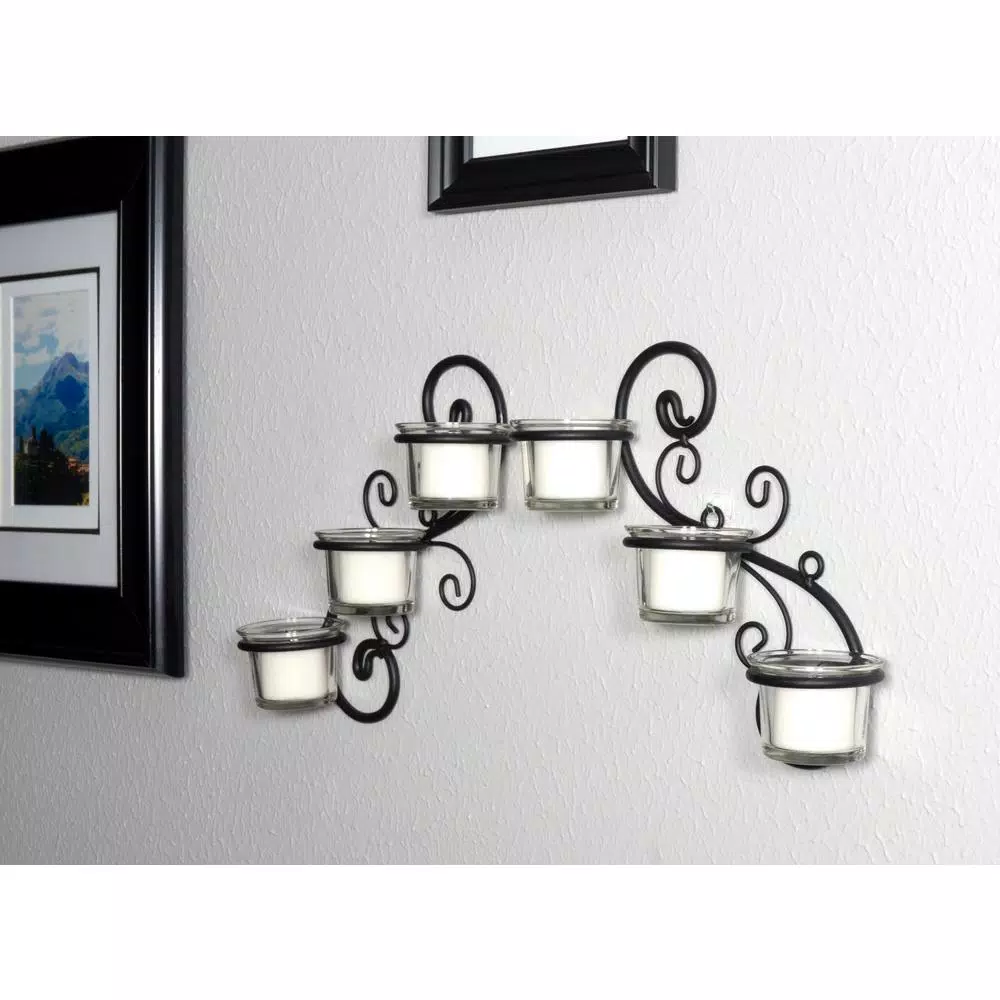 Wall Accents Stonebriar Collection Black Candle Wall Sconce (Set Of 2) 6 Wall Accents Stonebriar Collection Black Candle Wall Sconce (Set Of 2) - Image 4