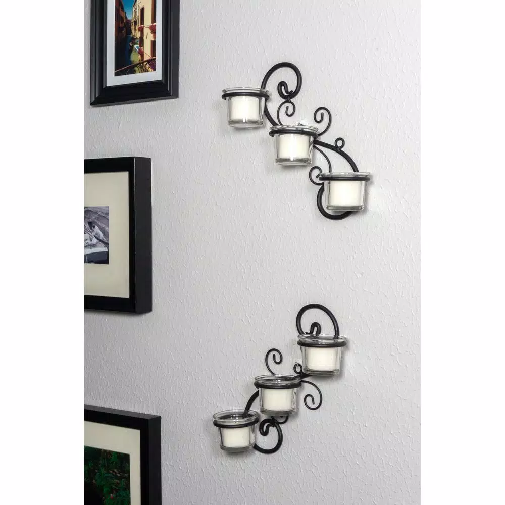 Wall Accents Stonebriar Collection Black Candle Wall Sconce (Set Of 2) 7 Wall Accents Stonebriar Collection Black Candle Wall Sconce (Set Of 2) - Image 5