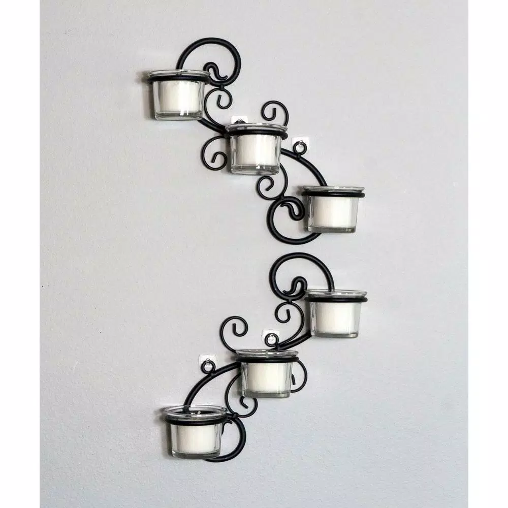 Wall Accents Stonebriar Collection Black Candle Wall Sconce (Set Of 2) 5 Wall Accents Stonebriar Collection Black Candle Wall Sconce (Set Of 2) - Image 3