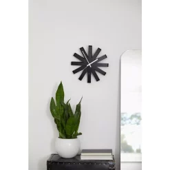 Wall Clocks Umbra Ribbon 12 In. Black Wall Clock -SAFAVIEH Shop black umbra wall clocks 118070 040 31 1000