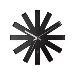 Wall Clocks Umbra Ribbon 12 In. Black Wall Clock -SAFAVIEH Shop black umbra wall clocks 118070 040 4f 1000