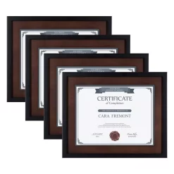 DesignOvation LeMans 8.5 In. X 11 In. Black/Walnut Brown Picture Frames (Set Of 4)