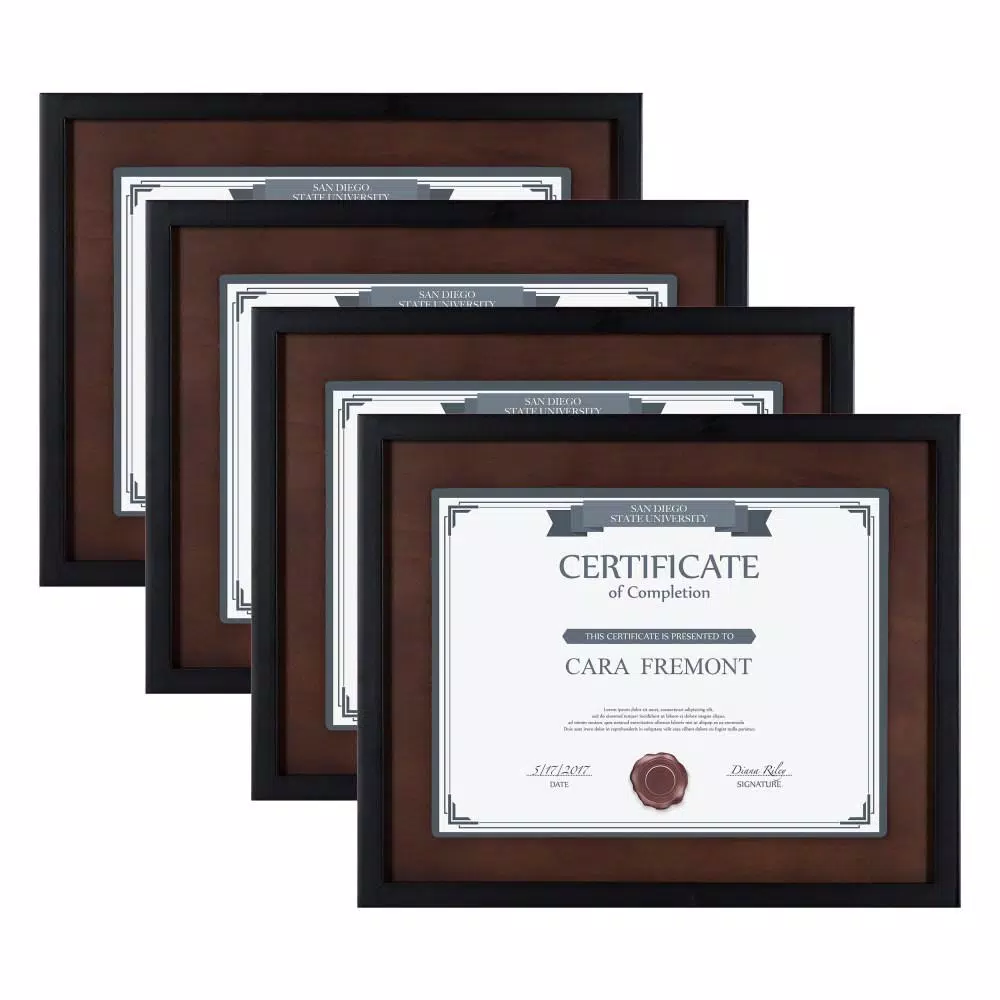 DesignOvation LeMans 8.5 In. X 11 In. Black/Walnut Brown Picture Frames (Set Of 4) 3 DesignOvation LeMans 8.5 In. X 11 In. Black/Walnut Brown Picture Frames (Set Of 4)