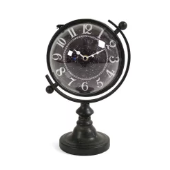 Table Clocks Zentique Constellation Designed Rotating Globe Shaped Table Clock