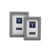Two’s Company Nautical Stripes Blue And White Resin Picture Frames Includes 2 Sizes: 4 In. X 6 In. And 5 In. X 7 In. (Set Of 2)