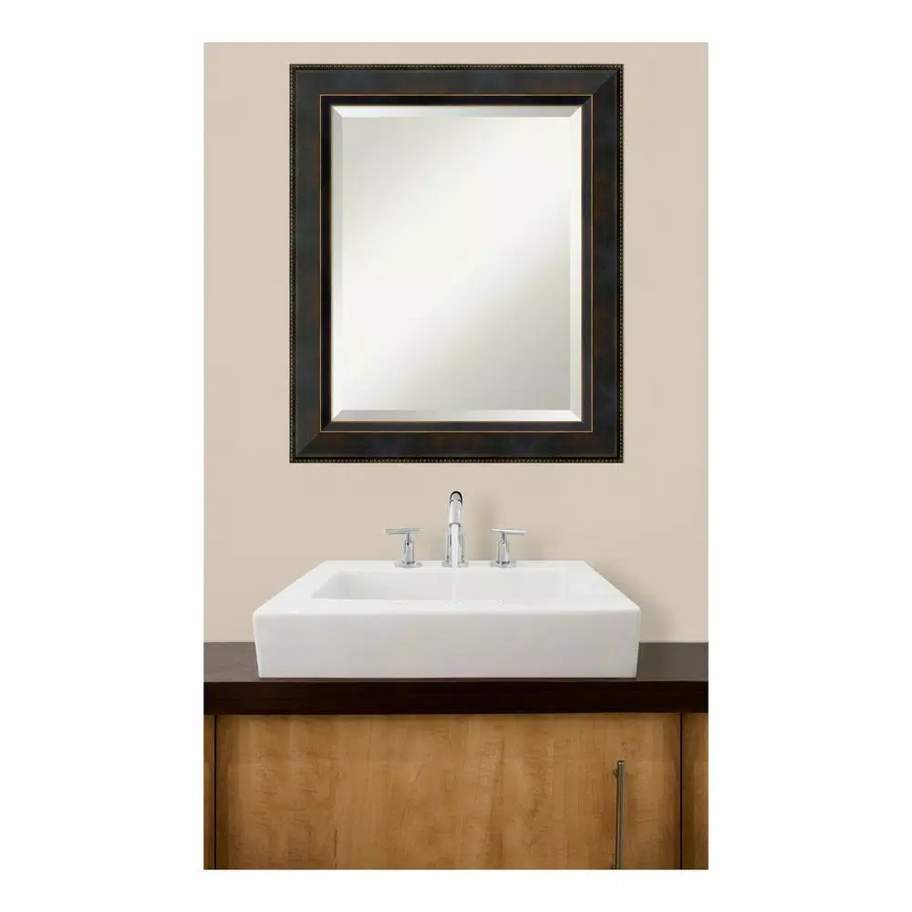 Mirrors Amanti Art Signore 21 In. W X 25 In. H Framed Rectangular Bathroom Vanity Mirror In Bronze 7 Mirrors Amanti Art Signore 21 In. W X 25 In. H Framed Rectangular Bathroom Vanity Mirror In Bronze - Image 5