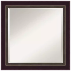 Mirrors Amanti Art Signore 24 In. W X 24 In. H Framed Square Beveled Edge Bathroom Vanity Mirror In Bronze Bronze
