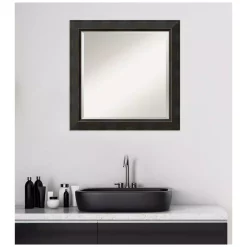Mirrors Amanti Art Signore 24 In. W X 24 In. H Framed Square Beveled Edge Bathroom Vanity Mirror In Bronze Bronze -SAFAVIEH Shop bronze bronze amanti art mirrors dsw4404641 fa 1000