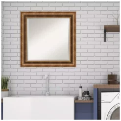 Mirrors Amanti Art Manhattan Bronze 25.38 In. X 25.38 In. Bathroom Vanity Wall Mirror -SAFAVIEH Shop bronze bronze amanti art mirrors dsw4404643 76 1000