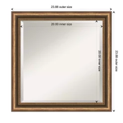 Mirrors Amanti Art Manhattan 24 In. W X 24 In. H Framed Square Beveled Edge Bathroom Vanity Mirror In Bronze Bronze -SAFAVIEH Shop bronze bronze amanti art mirrors dsw4407169 1f 1000