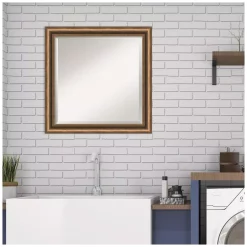 Mirrors Amanti Art Manhattan 24 In. W X 24 In. H Framed Square Beveled Edge Bathroom Vanity Mirror In Bronze Bronze -SAFAVIEH Shop bronze bronze amanti art mirrors dsw4407169 76 1000