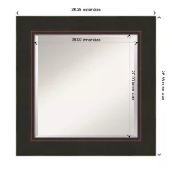 Mirrors Amanti Art Milano 26 In. W X 26 In. H Framed Square Beveled Edge Bathroom Vanity Mirror In Bronze Bronze -SAFAVIEH Shop bronze bronze amanti art mirrors dsw4407177 1f 1000