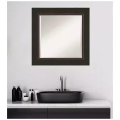 Mirrors Amanti Art Milano 26 In. W X 26 In. H Framed Square Beveled Edge Bathroom Vanity Mirror In Bronze Bronze -SAFAVIEH Shop bronze bronze amanti art mirrors dsw4407177 44 1000