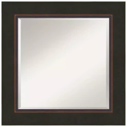 Mirrors Amanti Art Milano 26 In. W X 26 In. H Framed Square Beveled Edge Bathroom Vanity Mirror In Bronze Bronze