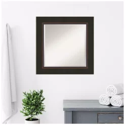 Mirrors Amanti Art Milano 26 In. W X 26 In. H Framed Square Beveled Edge Bathroom Vanity Mirror In Bronze Bronze -SAFAVIEH Shop bronze bronze amanti art mirrors dsw4407177 76 1000