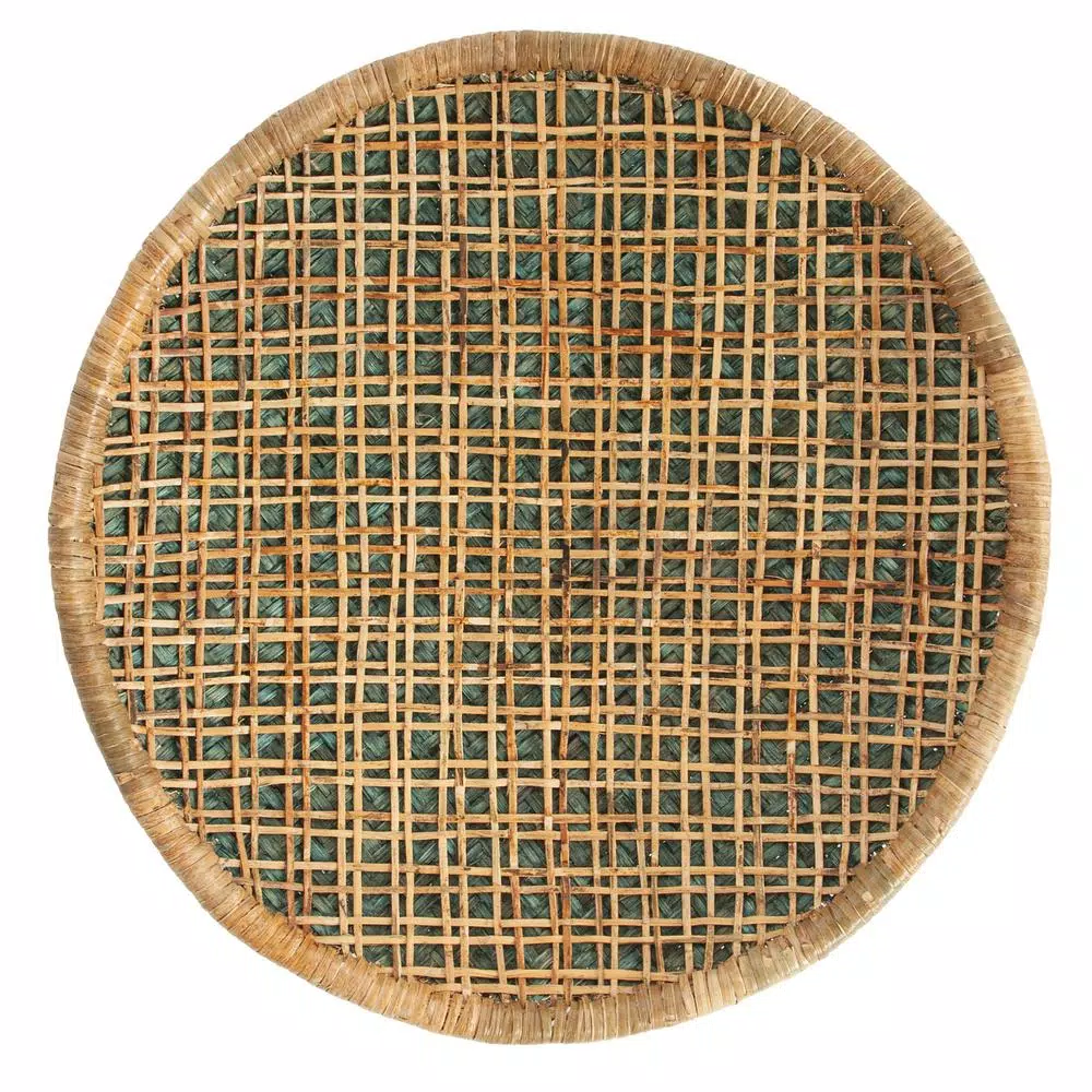 Wall Accents 3R Studios Handwoven Beige And Green Rattan Wall Decor 3 Wall Accents 3R Studios Handwoven Beige And Green Rattan Wall Decor