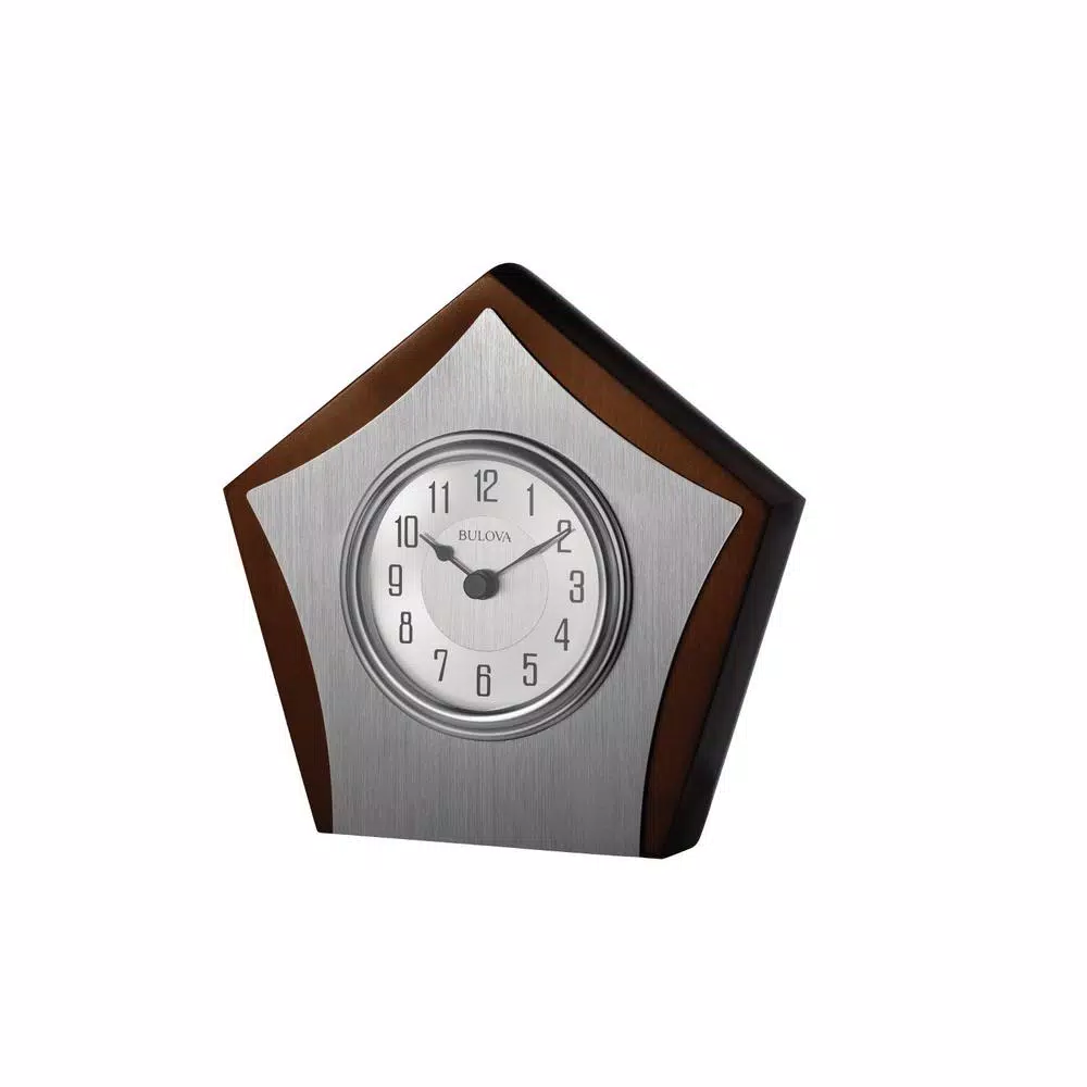 Table Clocks Bulova 6 In. H X 6.5 In. W Gloss Brown Cherry Table Clock With Solid Hardwood Case 4 Table Clocks Bulova 6 In. H X 6.5 In. W Gloss Brown Cherry Table Clock With Solid Hardwood Case - Image 2
