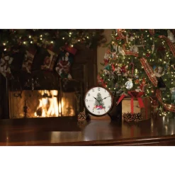 Table Clocks Bulova Holiday Sounds Hardwood Case Table Clock -SAFAVIEH Shop brown bulova table clocks b1866 4f 1000