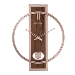 Wall Clocks Bulova Contemporary 24 In. X 19 In. Wall Clock With Slow Swing Pendulum