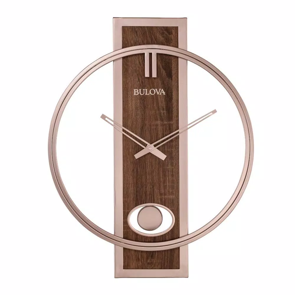Wall Clocks Bulova Contemporary 24 In. X 19 In. Wall Clock With Slow Swing Pendulum 3 Wall Clocks Bulova Contemporary 24 In. X 19 In. Wall Clock With Slow Swing Pendulum