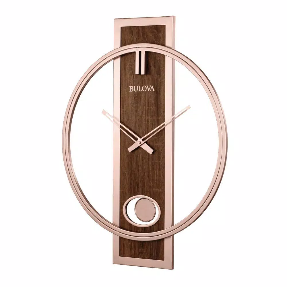 Wall Clocks Bulova Contemporary 24 In. X 19 In. Wall Clock With Slow Swing Pendulum 4 Wall Clocks Bulova Contemporary 24 In. X 19 In. Wall Clock With Slow Swing Pendulum - Image 2