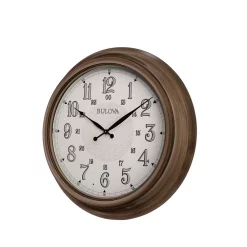 Wall Clocks Bulova 24 In. H X 24 In. W Indoor Outdoor Wall Clock With Metal Case