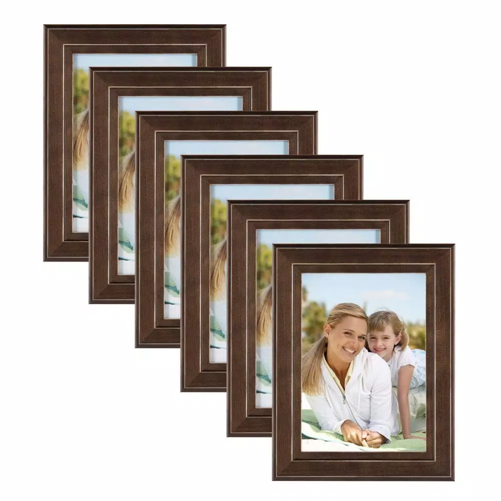 Picture Frames DesignOvation Kieva 5 In. X 7 In. Brown Picture Frame (Set Of 6) 3 Picture Frames DesignOvation Kieva 5 In. X 7 In. Brown Picture Frame (Set Of 6)